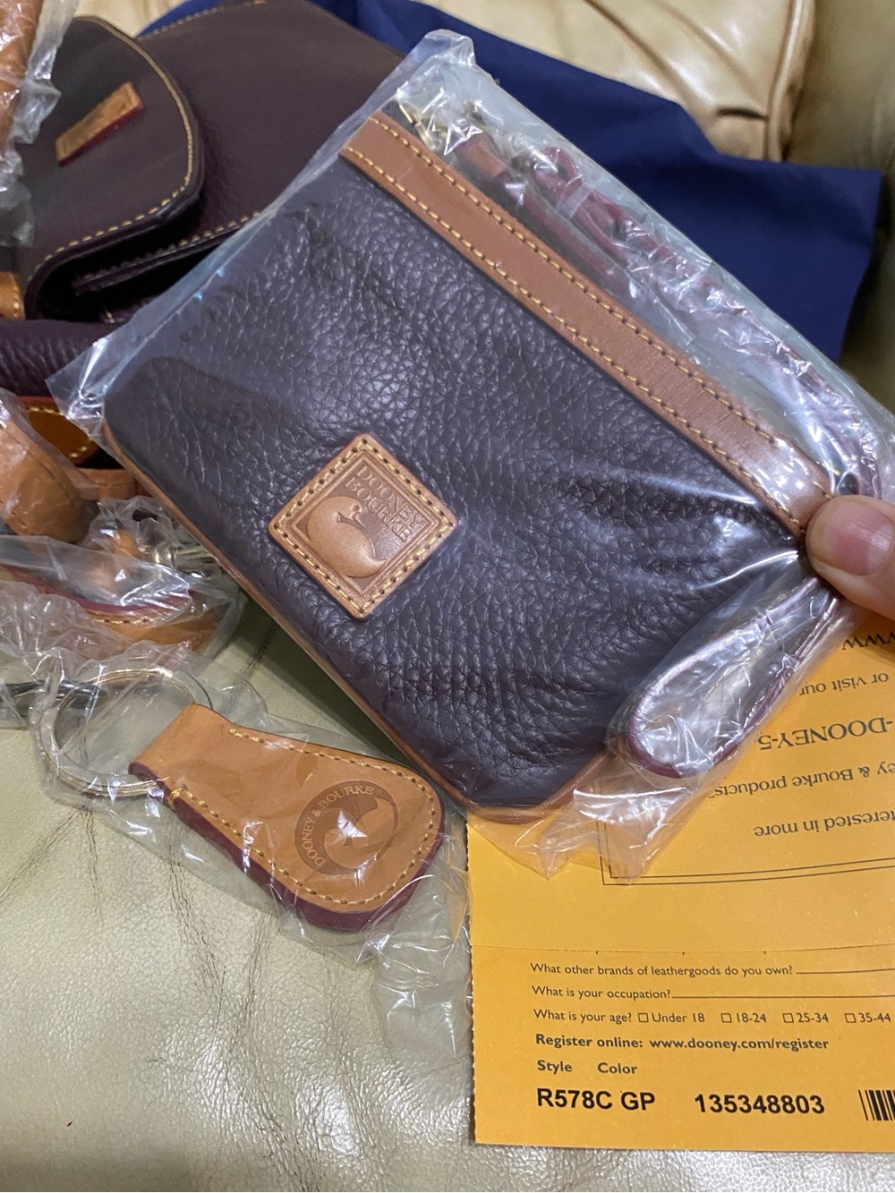 Dooney & Bourke GRAPE Pocket Satchel Pebbled Leather w/Wristlet Wallet - Picture 5 of 15